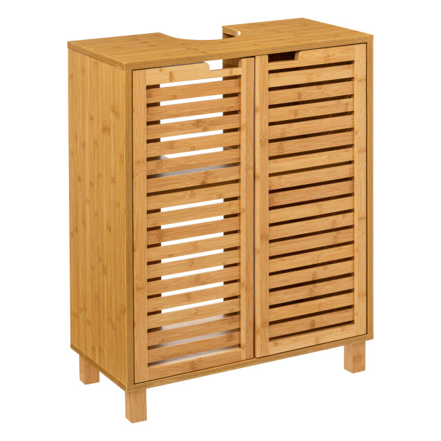 4goodz Sicela wastafelonderkast met uitsparing 28x60x80 cm wastafelmeubel bamboe 3047764 large