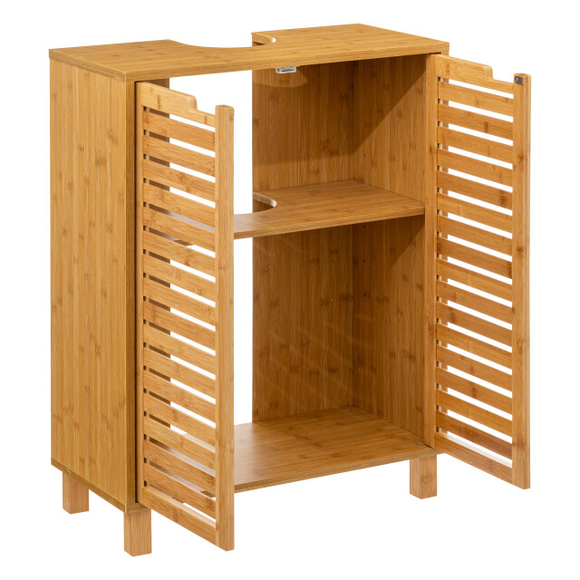 4goodz Sicela wastafelonderkast met uitsparing 28x60x80 cm wastafelmeubel bamboe 3047764 large