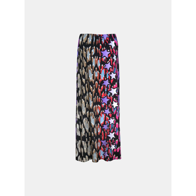 Mucho Gusto Rok sardinie degradé luipaardprint in fuchsia tot rood Rok Sardinie Degradé Luipaardprint in Fuchsia tot Rood large