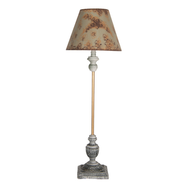 Clayre & Eef Tafellamp Ø 24x72 cm metaal hout bureaulamp 3039200 large