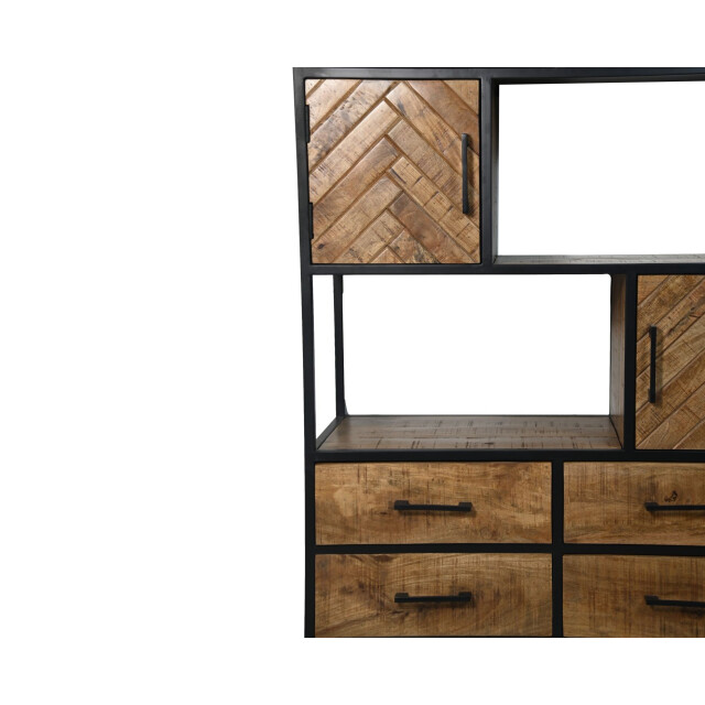 HSM Collection -wandkast verona 4 deur 4 la-100x40x200--mango/metaal 2922622 large