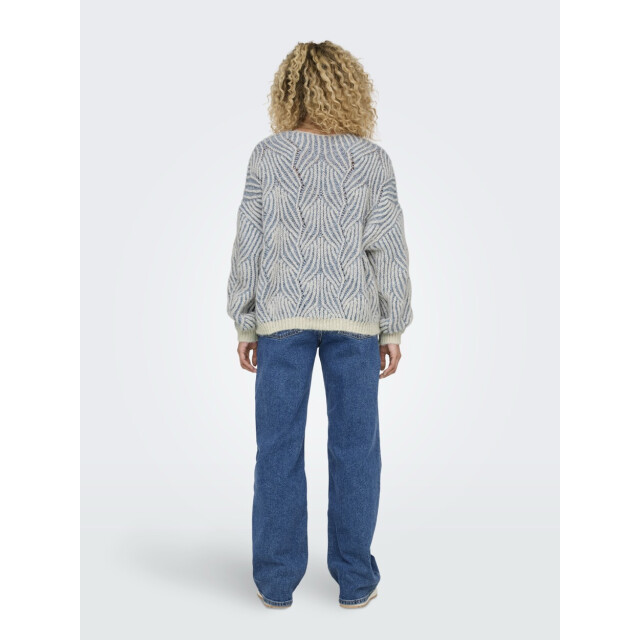 Only Onlelin life ls v-neck cc knt ecru dessin 4219.08.0149 large