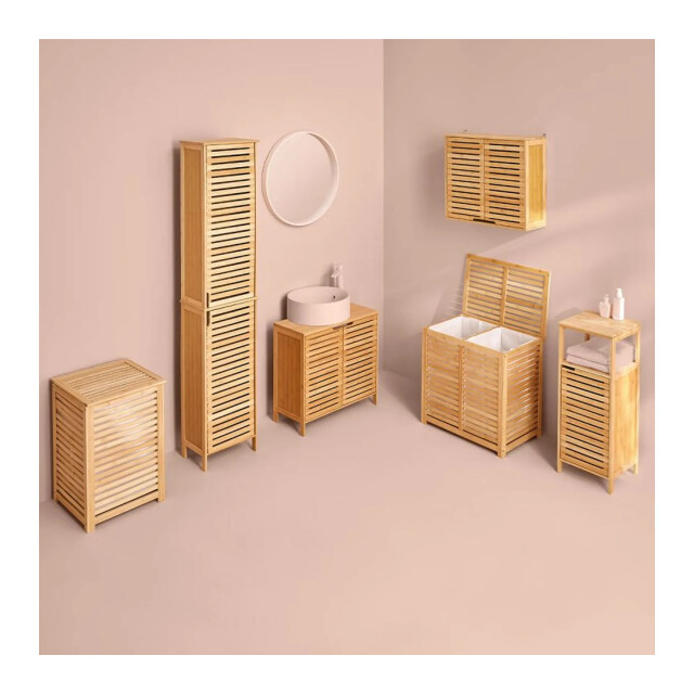 4goodz Sicela wastafelonderkast met uitsparing 28x60x80 cm wastafelmeubel bamboe 3047764 large