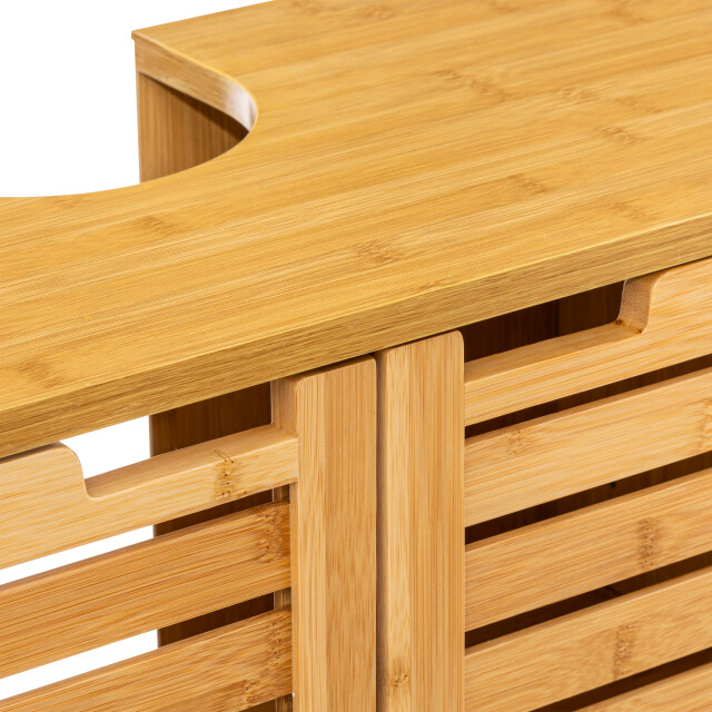 4goodz Sicela wastafelonderkast met uitsparing 28x60x80 cm wastafelmeubel bamboe 3047764 large