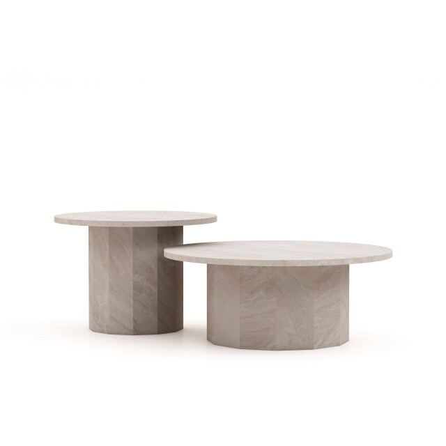 HSM Collection -ronde salontafel sofia-ø80x32--travertine 2927539 large
