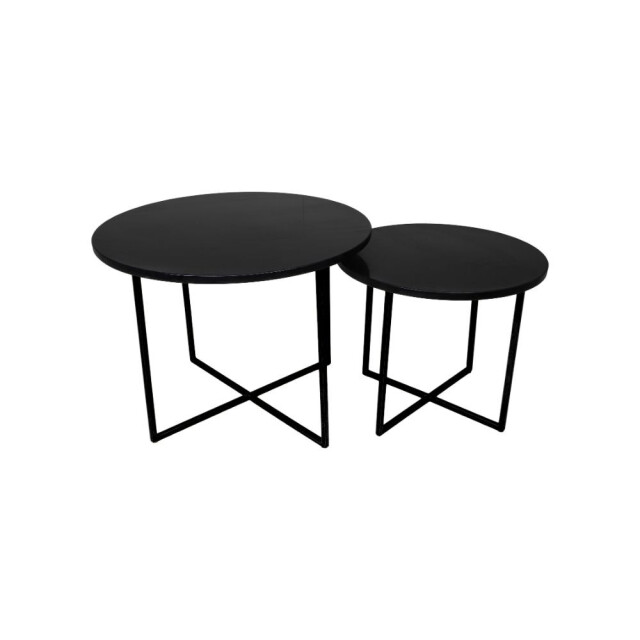 HSM Collection -ronde bijzettafel s/2-ø61x45/ø46x39--marmer/metaal 2923044 large