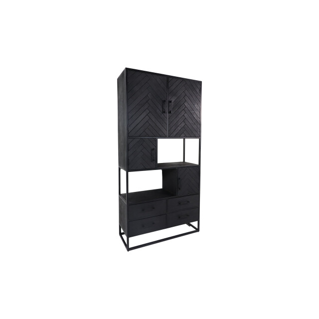 HSM Collection -wandkast verona 4 deur 4 la-100x40x200--mango/metaal 2922595 large