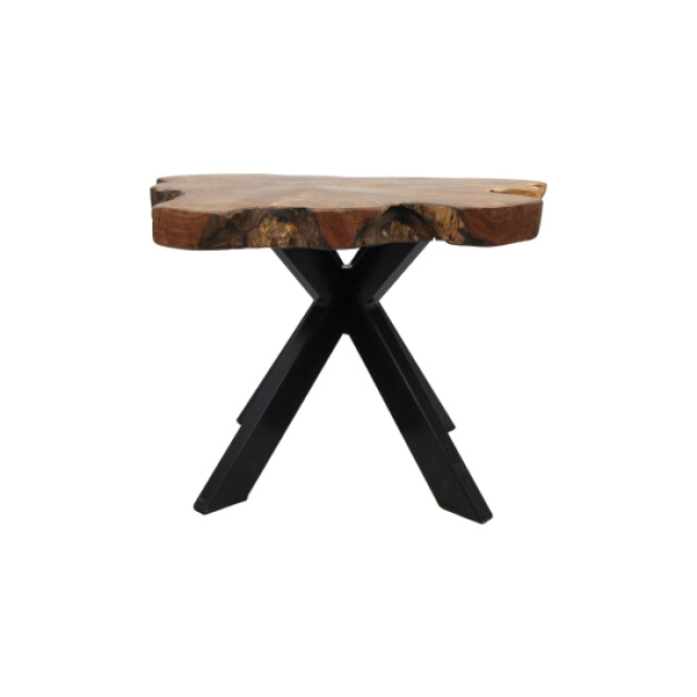 HSM Collection -bijzettafel victoria-ø60-70x45--teak/metaal 2923096 large
