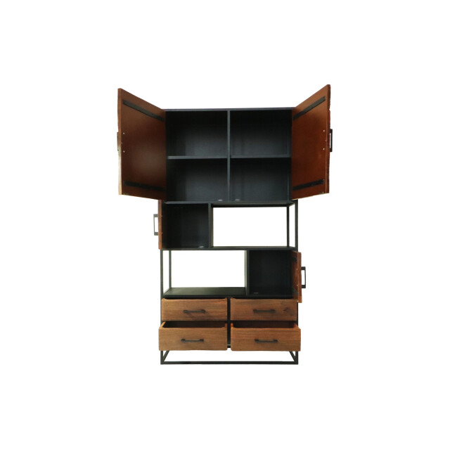 HSM Collection -wandkast verona 4 deur 4 la-100x40x200--mango/metaal 2922618 large