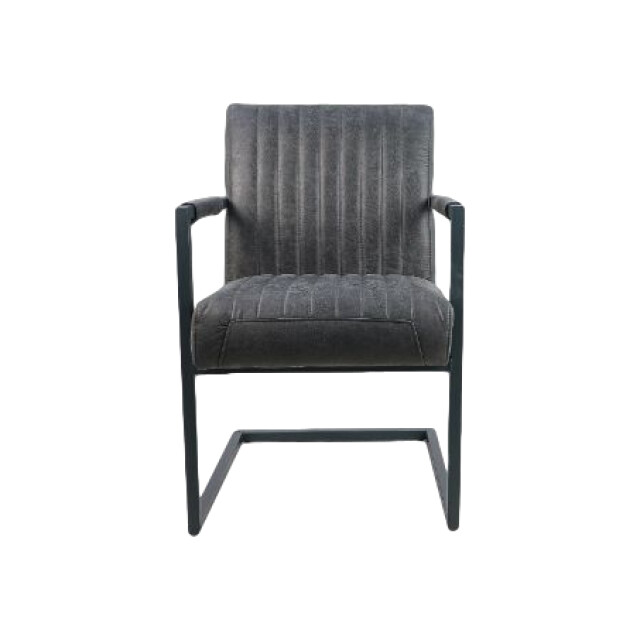 HSM Collection -eetkamerstoel texas met arm-55x50x85-grafiet/grijs-leder/metaal 2925739 large
