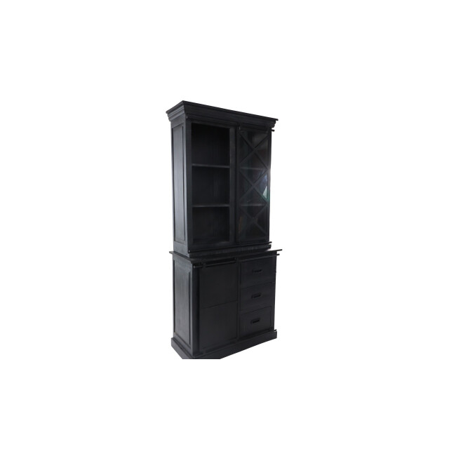 HSM Collection -vitrinekast melbourne 2 deur 3la-95x45x195--mango/metaal 2922579 large