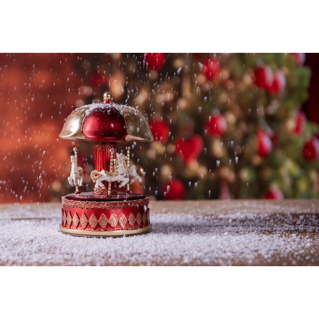 Clayre & Eef Muziekdoos draaimolen 16 cm polyresin kerstdecoratie beeld 2068131 large