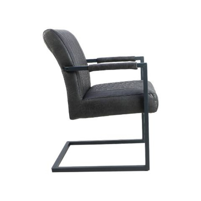 HSM Collection -eetkamerstoel texas met arm-55x50x85-grafiet/grijs-leder/metaal 2925739 large