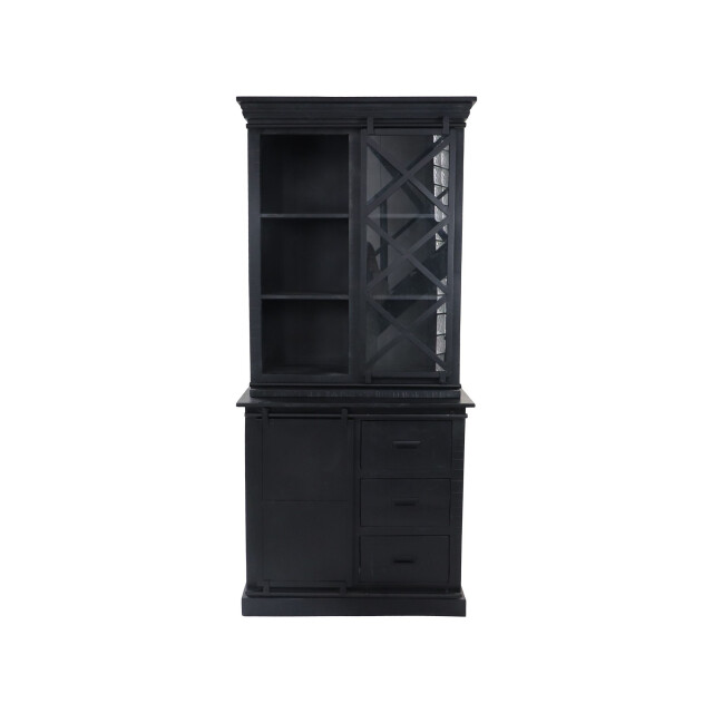 HSM Collection -vitrinekast melbourne 2 deur 3la-95x45x195--mango/metaal 2922579 large