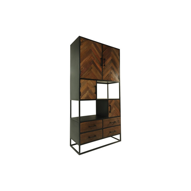 HSM Collection -wandkast verona 4 deur 4 la-100x40x200--mango/metaal 2922618 large