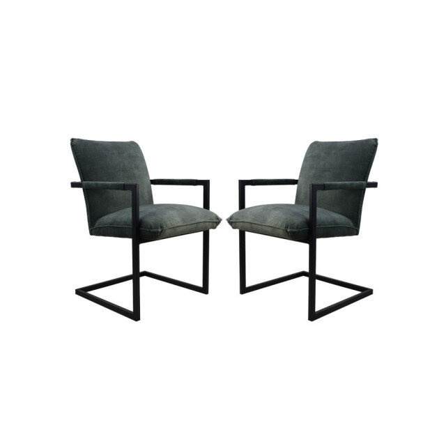 HSM Collection -eetkamerstoel boston s/2-56x68x89-licht -stof/metaal 2922936 large
