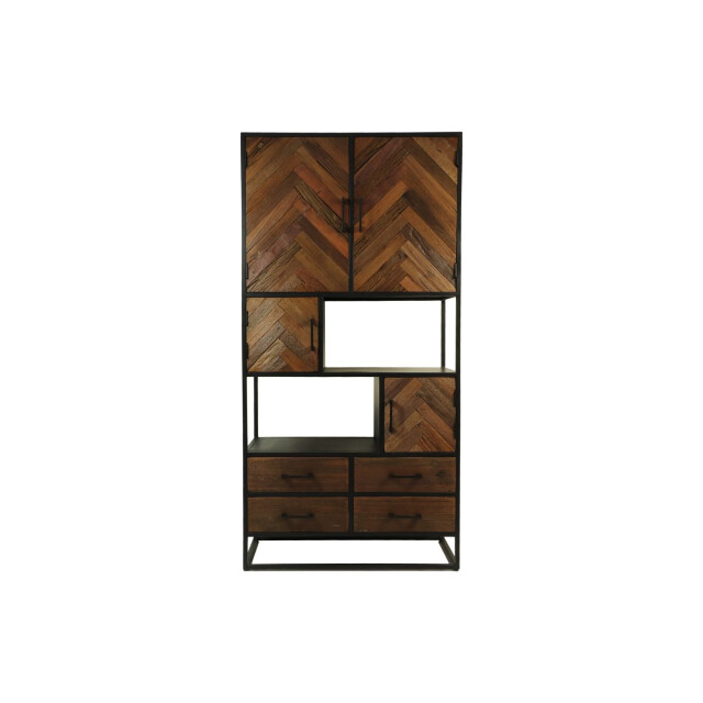 HSM Collection -wandkast verona 4 deur 4 la-100x40x200--mango/metaal 2922618 large