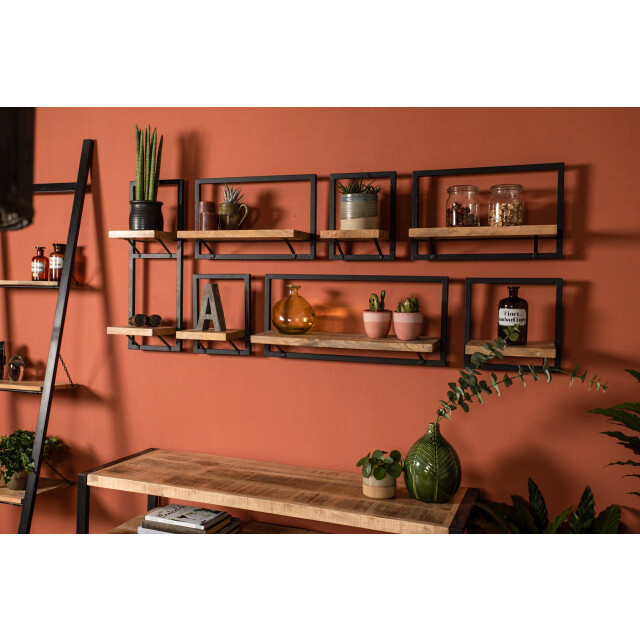HSM Collection -wandplank levels -25x22x70--mango/metaal 2923455 large
