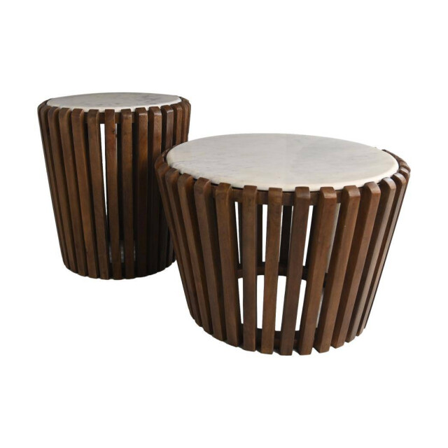 HSM Collection -ronde bijzettafel-ø60x60--mango/marmer 2923255 large