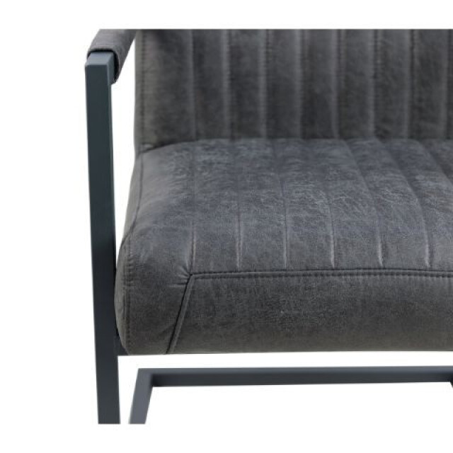 HSM Collection -eetkamerstoel texas met arm-55x50x85-grafiet/grijs-leder/metaal 2925739 large