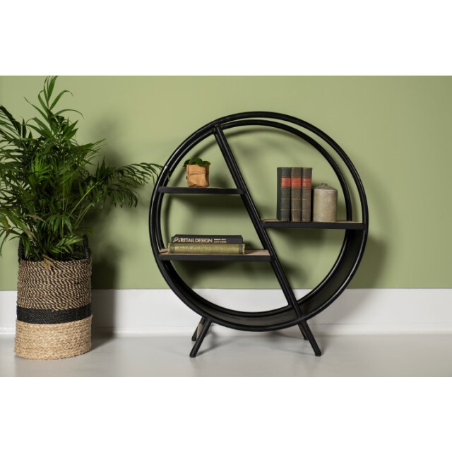 HSM Collection -rond decoratierek-80x30x100--mango/metaal 2922601 large
