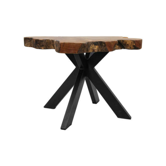 HSM Collection -bijzettafel victoria-ø60-70x45--teak/metaal 2923096 large
