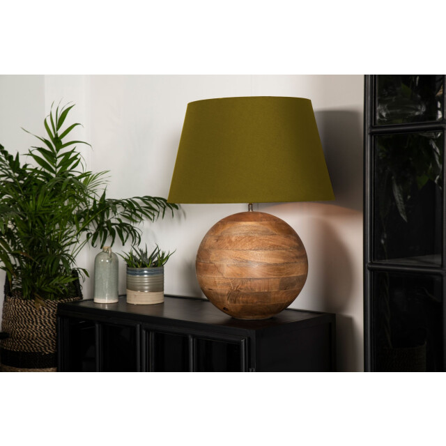 HSM Collection -ronde lampenkap conisch xl-ø52/38x30-olijf -stof 2923619 large