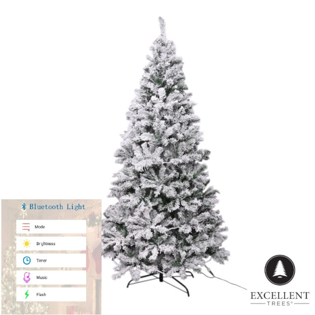 Excellent Trees ® rova witte kerstboom met sneeuw en led verlichting ⌀110cm - 2958182 large