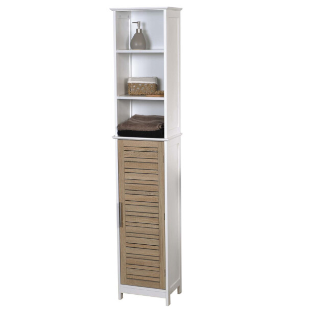 4goodz Badkamerkast stockholm met deur en 6 planken 35x26x173 cm wit/ 3048725 large