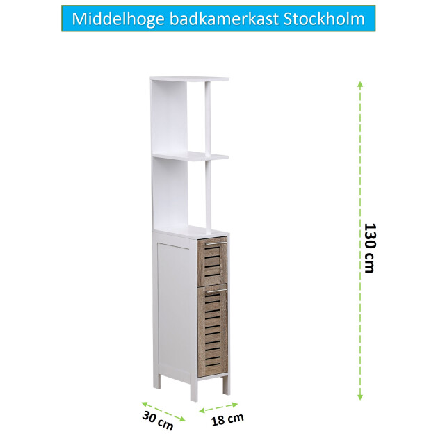 4goodz Badkamerkast stockholm met 2 deuren en 2 legplanken 30x18x130 cm 3048964 large