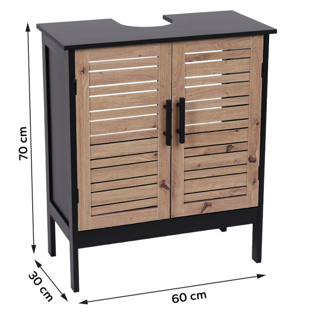 4goodz Wastafelonderkast bergen met uitsparing wastafelmeubel met 2 planken 3047908 large