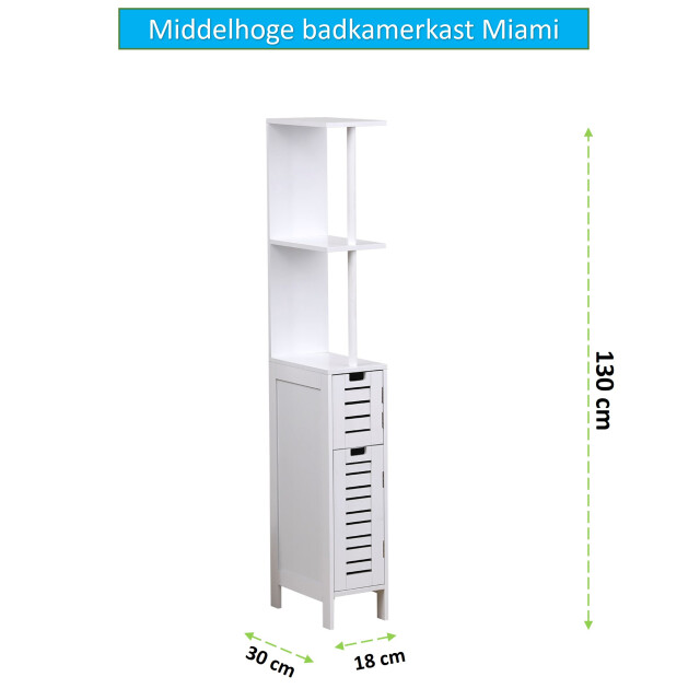 4goodz Badkamerkast miami 2 deuren en 2 legplanken 30x18x130 cm - 3048963 large
