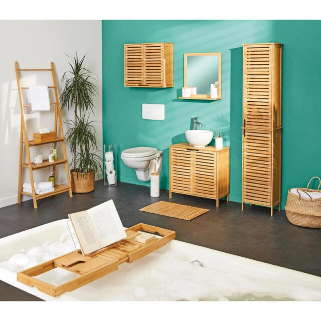 4goodz Bamboe badkamerkast sicela halfhoog 28x33x80 cm - 3048853 large