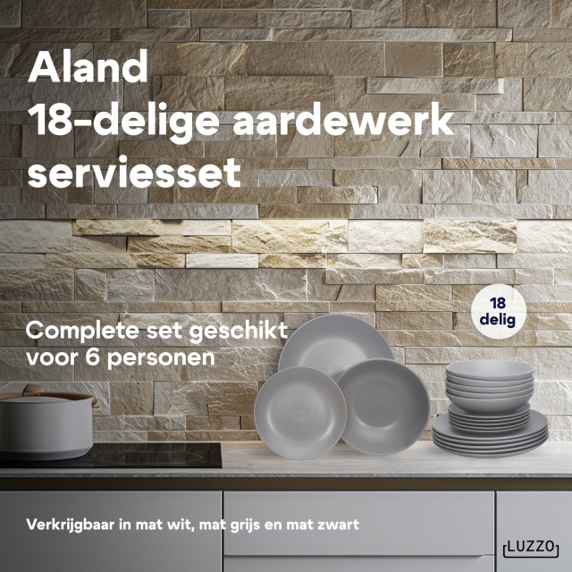 Luzzo ® serviesset 6 persoons mat aardewerk pastaborden 18 dlg 3031250 large