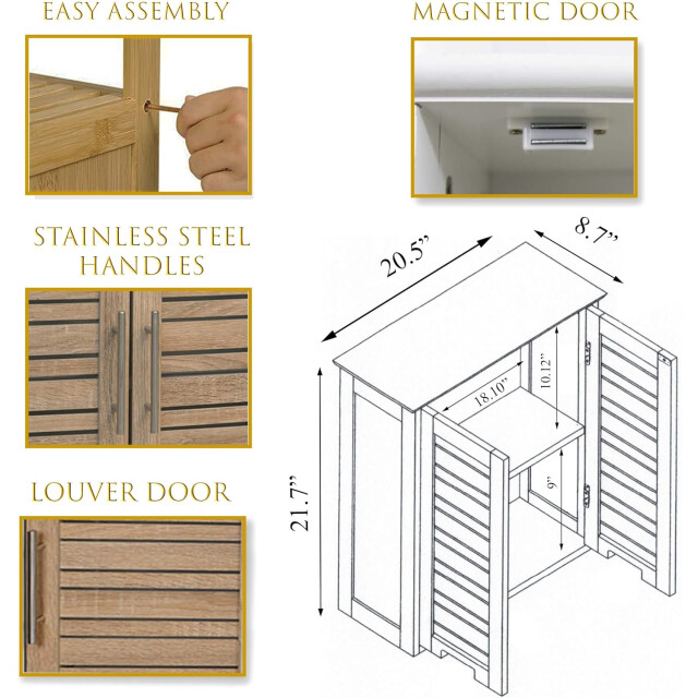 4goodz Hangkastje stockholm wand badkamerkast hangend 52x22x55cm /bruin 3493377 large