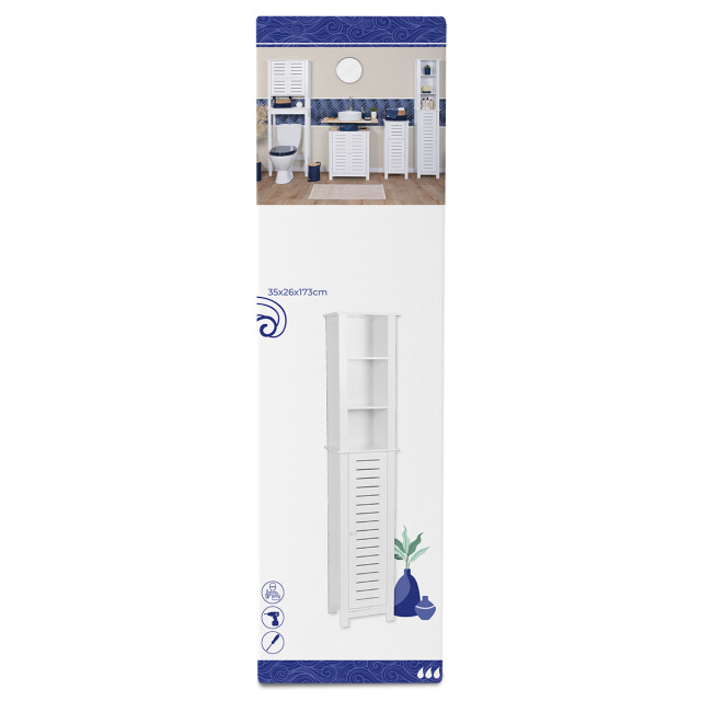 4goodz Badkamerkast hoog santorini met 1 deur en 6 planken 173 cm - 3049042 large