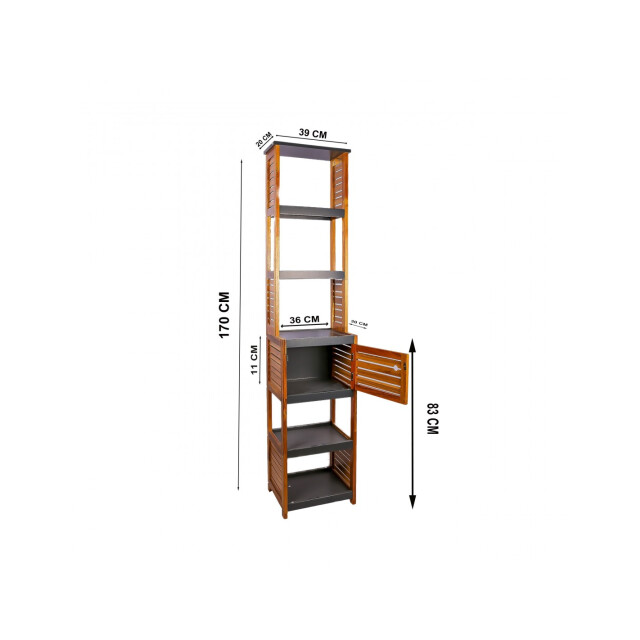 4goodz Badkamermeubel acacia set wastafelonderkast met kolomkast hoog 3048966 large