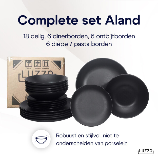 Luzzo ® serviesset aland 6 persoons aardewerk 18-delig met pastaborden mat 3047599 large