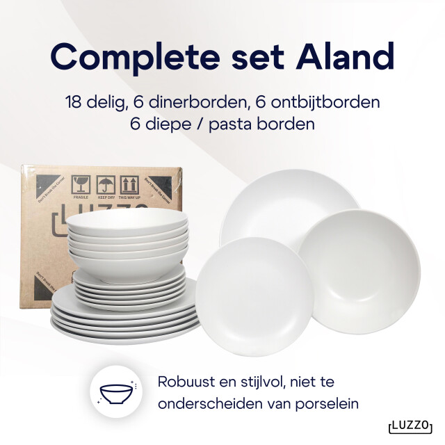 Luzzo ® serviesset aland 6 persoons aardewerk 18-delig met pastaborden mat 3047597 large