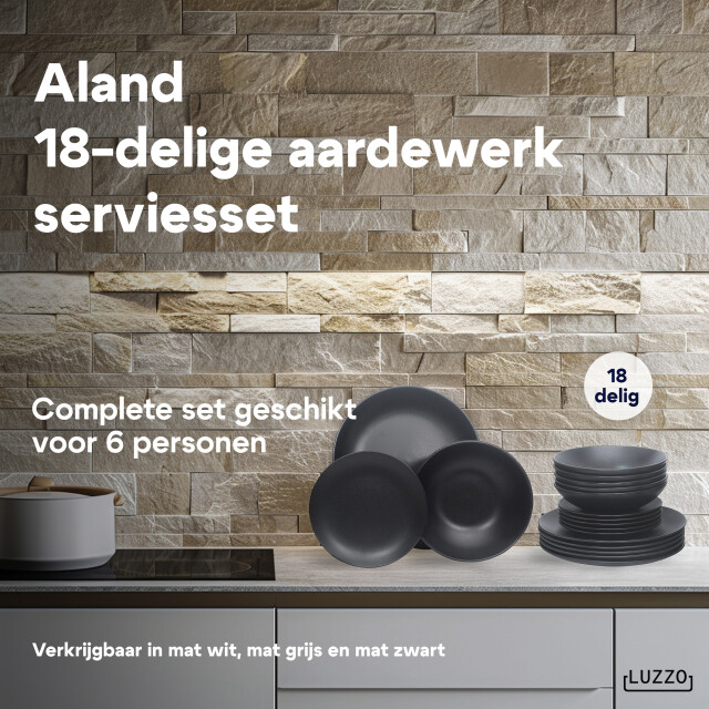 Luzzo ® serviesset aland 6 persoons aardewerk 18-delig met pastaborden mat 3047599 large