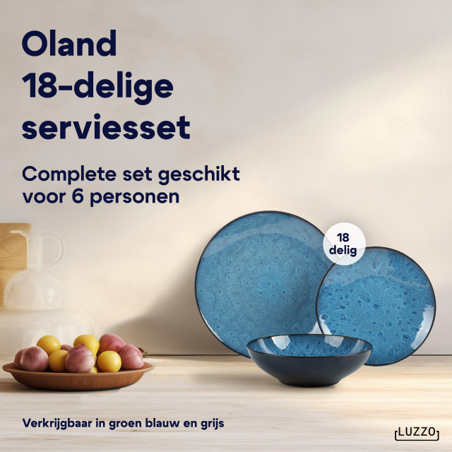 Luzzo ® oland serviesset 6 persoons 18 delig blauw 3047574 large