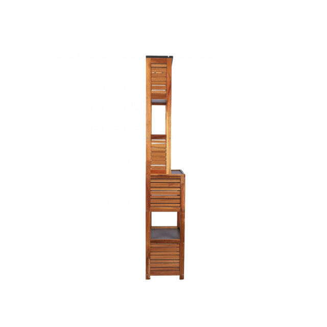 4goodz Acaciahout hoge badkamerkast 1 deur en 5 legplanken 30x38x170 cm 3048737 large