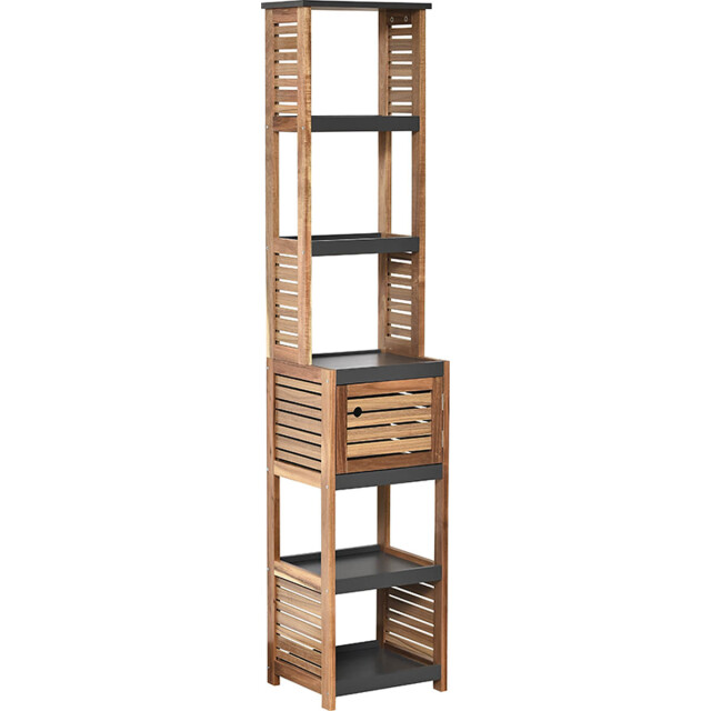 4goodz Badkamermeubel acacia set wastafelonderkast met kolomkast hoog 3048966 large