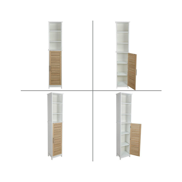 4goodz Badkamerkast stockholm met deur en 6 planken 35x26x173 cm wit/ 3048725 large