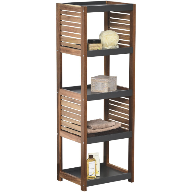 4goodz Badkamerkast acaciahout halfhoog 5 planken 30x36.5x108 cm 3048739 large