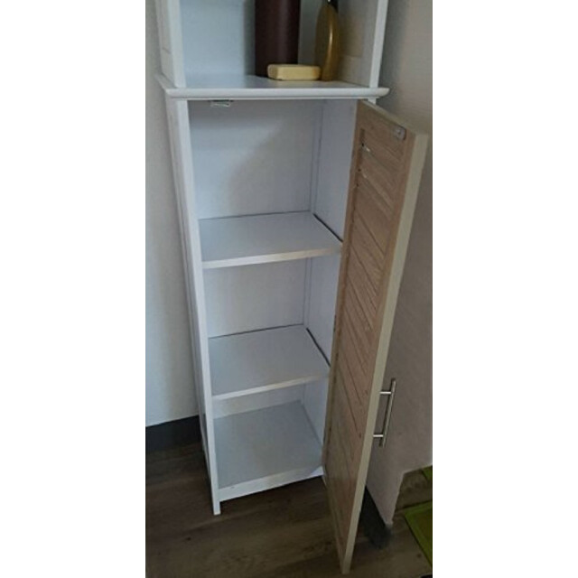 4goodz Badkamerkast stockholm met deur en 6 planken 35x26x173 cm wit/ 3048725 large