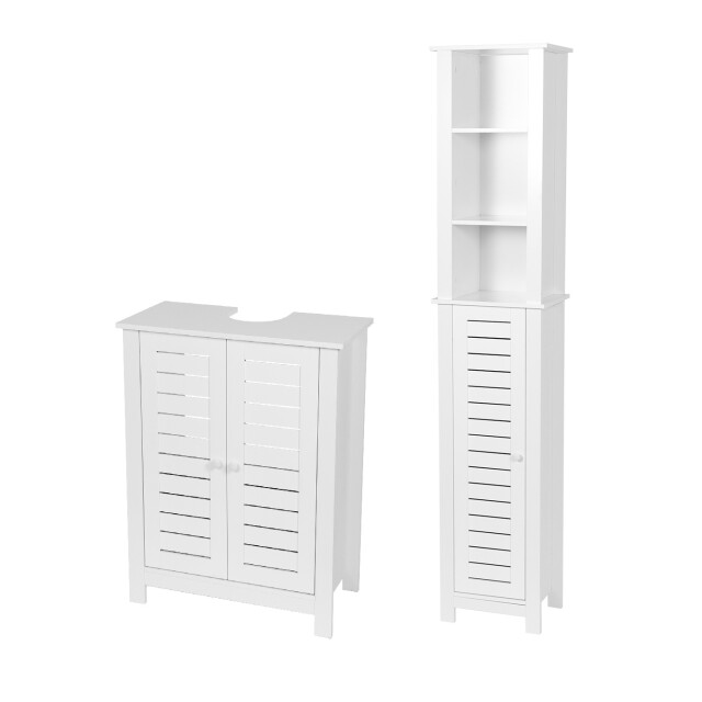 4goodz Set badkamermeubel santorini wastafelonderkast + kolomkast mdf 3049045 large