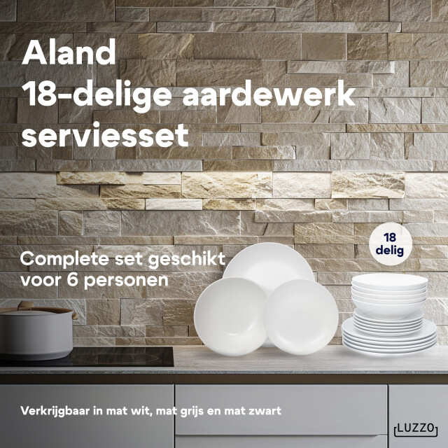 Luzzo ® serviesset aland 6 persoons aardewerk 18-delig met pastaborden mat 3047597 large