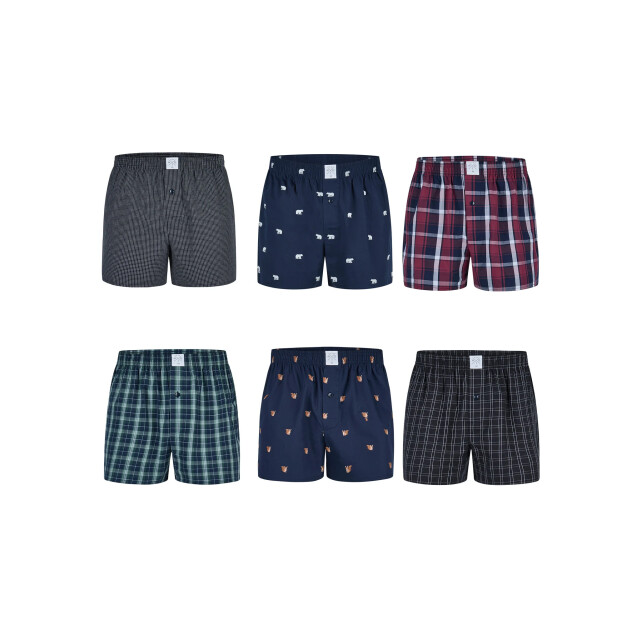 MG-1 Wijde boxershorts heren 6-pack multipack d410 groen/blauw/zwart MG1-410 large