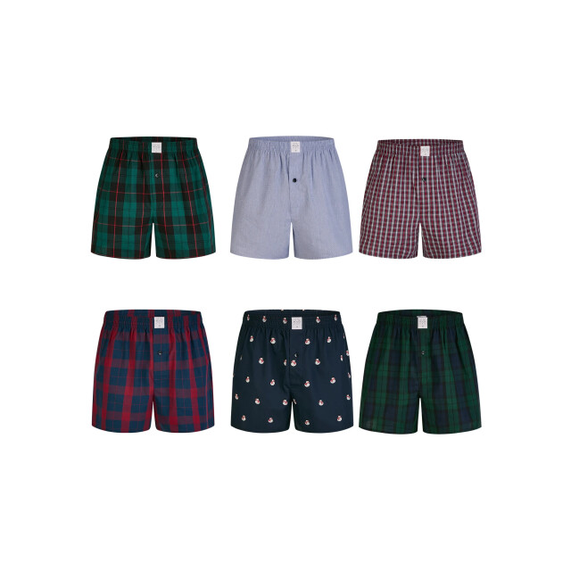 MG-1 Wijde boxershorts heren 6-pack multipack d415 blauw/rood/groen MG1-415 large
